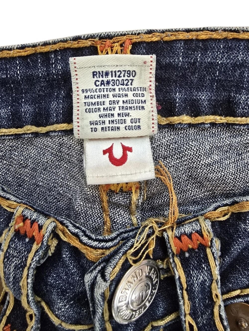 True Religion Joey Bootcut Jeans Women's 26 Dark Wash Flap Pocket Low Rise Y2K - Picture 13 of 16